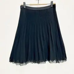 レベッカテイラー◆ひざ丈 プリーツスカート/綺麗目 シンプル レナウン 日本製