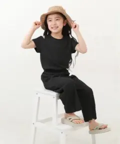 ☆devirock☆140cm セットアップ 肩開きトップス&ワイドパンツ