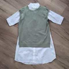 グローバルワーク■ベストSET シャツワンピース セットアップ　130