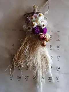 ①　ドライフラワー　ミニスワッグ