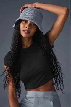 alo yoga Denim Knit Cloche