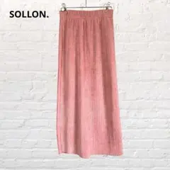 SOLLON. ソルロン♡ロングタイトスカート ピンク ウエストゴム スリット