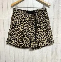 【極美品】グラミチ ハーフパンツ レオパード ヒョウ ウェビングベルト ロゴ