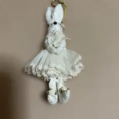 白うさぎ 　バックチャーム　ストラップ
