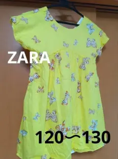 ZARA 蝶プリント 半袖ワンピース 120〜130