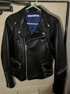 【美品】ジョンローレンスサリバン ライダースジャケット 40サイズ ネイビー Lambskin rider's jacket