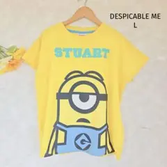 ミニオン STUART 怪盗グルー Tシャツ L イエロー 黄色 半袖