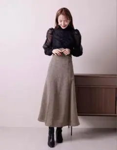 LADYMADE フロントギャザーレースドッキングドレス