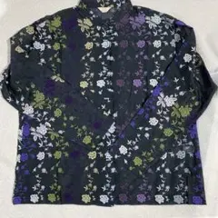PJC 花柄刺繍 長袖シャツ