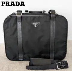 【美品】プラダ ビジネスバッグ 三角ロゴ 2way ショルダーバッグ ナイロン