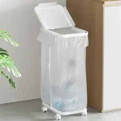 TTWO 縦開き ゴミ袋ホルダー ふた付き 高さ調整可 20L~90L ゴミ箱