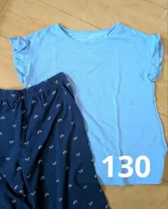 UNIQLO エアリズムパジャマ 130cm 水色 フリル袖