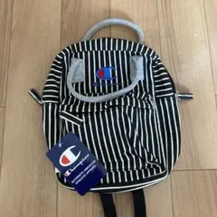 《新品・タグ付き》Champion ストライプリュック Fサイズ ブラック