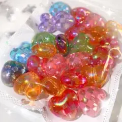 【ビーズ】ハートチェック 25点セット まとめ売り カスタムボールペンなどに