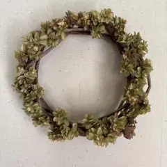 ドライフラワー柏葉紫陽花リース