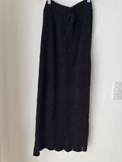 マジェスティックレゴン 黒 レース編み タイトスカート F