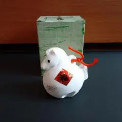 午 置き物 土鈴 干支 午年 ウマ 馬 昭峰作 福鈴 陶器 縁起物 未使用