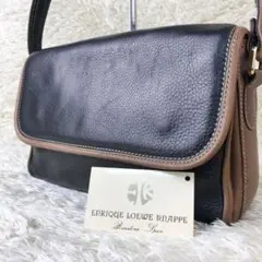 超希少 エンリケロエベナッペ LOEWE ショルダーバッグ 型押し 黒 レザー