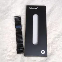 Fullmosa 時計バンド 18mm ブラック メタルベルト