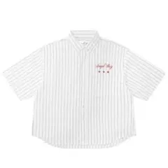 Angel Boy 半袖シャツ ホワイトストライプ サイズL