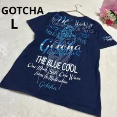 Gotcha ガッチャ ネイビー メンズTシャツ 刺繍 コットン100% L