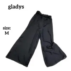 グラディス gladys ワイドパンツ シースルー 黒 ゴムウエスト 透け感