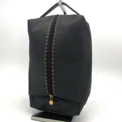 フェンディ シューズケース 小物入れ付 ロゴ ゴールド金具 ビニール ブラック