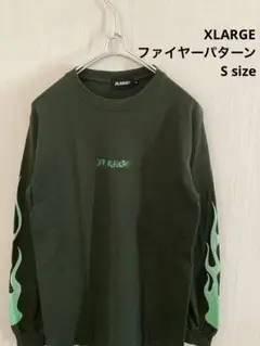 XLARGE エクストララージ　ロンT グラデーションロゴ　ファイヤーパターン