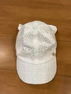 petit main 日除けリボン付きキャップ