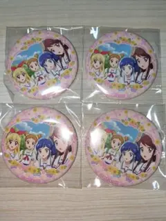 アイカツ 缶バッジ イオン限定 星宮いちご 霧矢あおい 紫吹蘭 有栖川おとめ