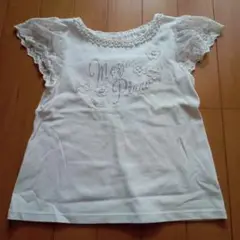 メゾピアノ　Tシャツ　 半袖トップス　レース 120 白