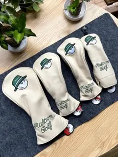 Malbon クラブカバーセット グリーン刺繍 4点セット 上品カラー 美品✨