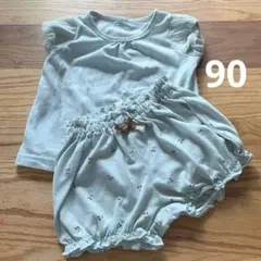 パジャマ　セットアップ　水色 90cm