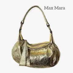 極美品☆MaxMaraマックスマーラ ゴールドハンドバッグイタリア製