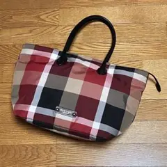 トートバッグ⭐️ブルーレーベルクレストブリッジ チェック ナイロン レザー 美品
