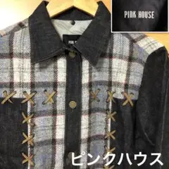 【雰囲気抜群❗️】PINK HOUSE 異素材 総柄 デニムジャケット y2k