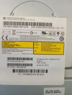 HP DVD-ROM内臓ドライブ SH-116