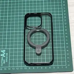 iPhone15 pro用 ケース Magsafe対応 リング付き (ブラック)