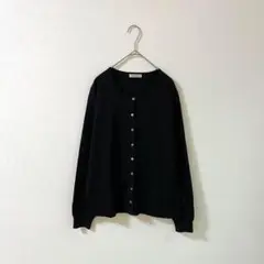 3359【イッツインターナショナル】カーディガン　長袖　黒　Ｍ　羽織り物　無地