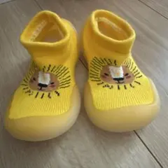 イエロー ライオン刺繍 ファーストシューズ