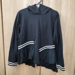 design aera ブラック フリルパーカー アシメ 38