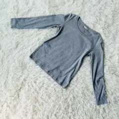 【ユニクロ】ストレッチコットン 長袖Tシャツ グレー Mサイズ 綿98%
