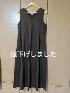 ユニクロ ノースリーブワンピース Lサイズ 　ブラウン