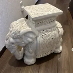 陶器製 象 オブジェ 飾り スツール 花台 染付 ビンテージ ヴィンテージ 陶器製 象 オブジェ 飾り スツール 花台 染付 ビンテージ