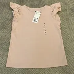 ⭐︎新品未使用⭐︎UNIQLO ピンク フリル袖Tシャツ 120サイズ