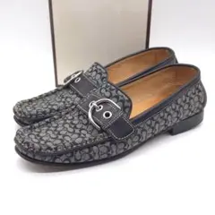 COACH コーチ ローファー 5.5B 約 22.5cm ブラック シグネチャ