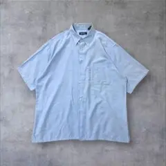 【puritan】US輸入アメリカ古着メンズ半袖シャツブルーボックスシルエット