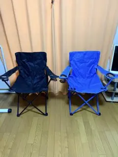 新品未使用品 アウトドアチェア イス キャンプ 黒ブルー 軽量 組立簡単