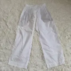 【美品】BRUNELLO CUCINELLI 白タックワイドパンツ コットン42