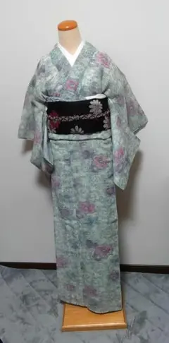 夏　単衣　小紋　サマーウール　小さいお着物